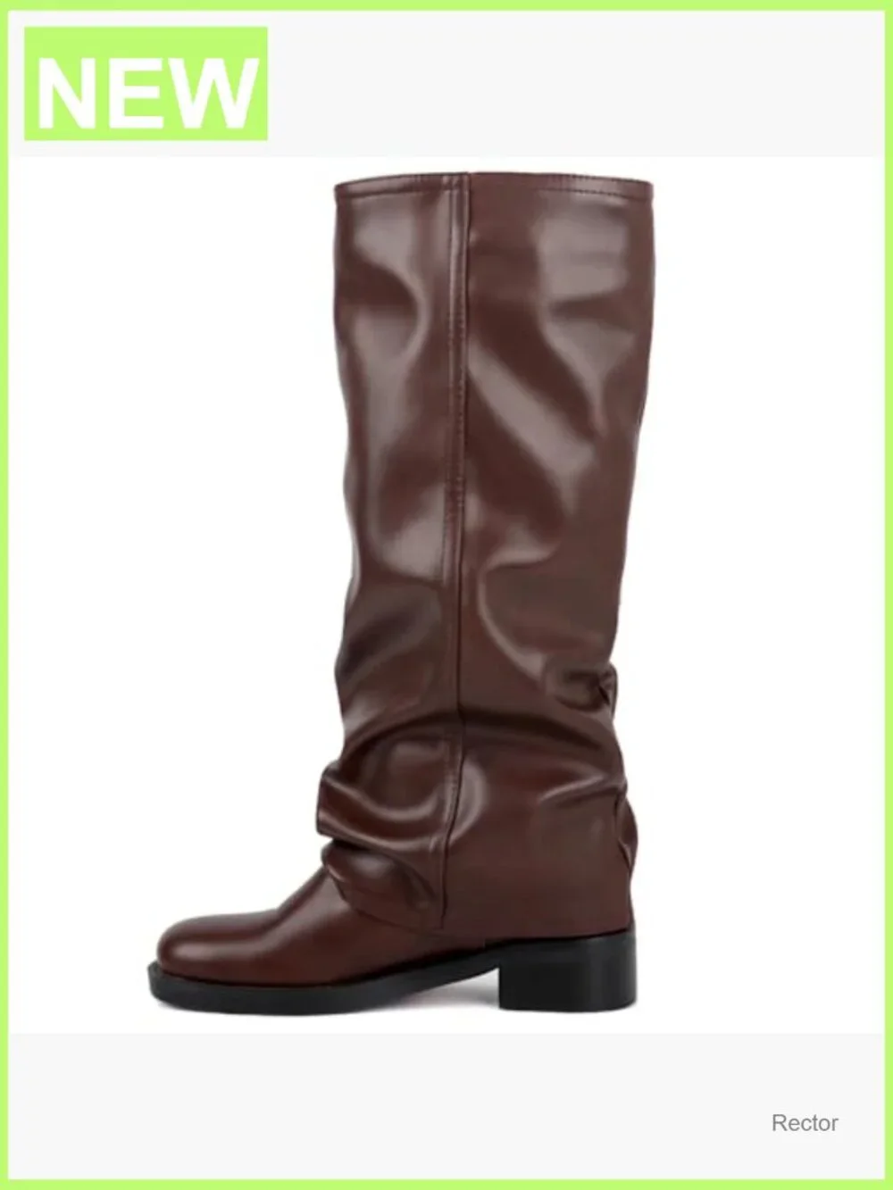 Fold Over Knee High Slouch Boots Chunky Goth Platform Square Toe Riding Boots